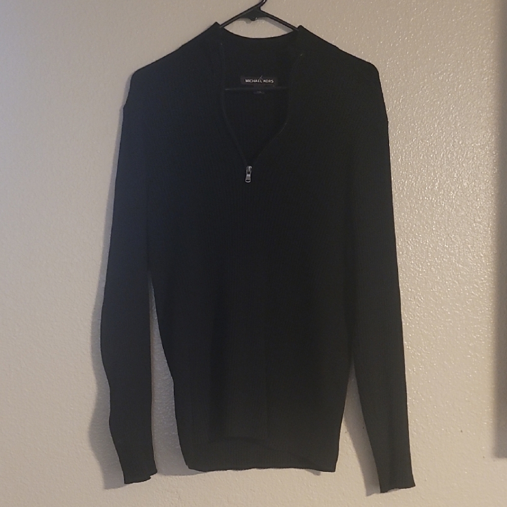 Michael Kors Men's Dark Zip-Up Sweater